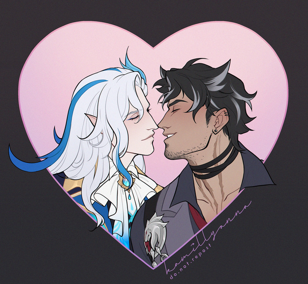 flat color headshot, 2 characters, simple formatting (heart) = $75 total