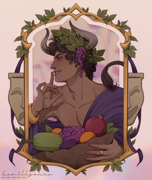 bust, 1 character, 2 accessories (illustrated frame & fruit bowl) = $120 total